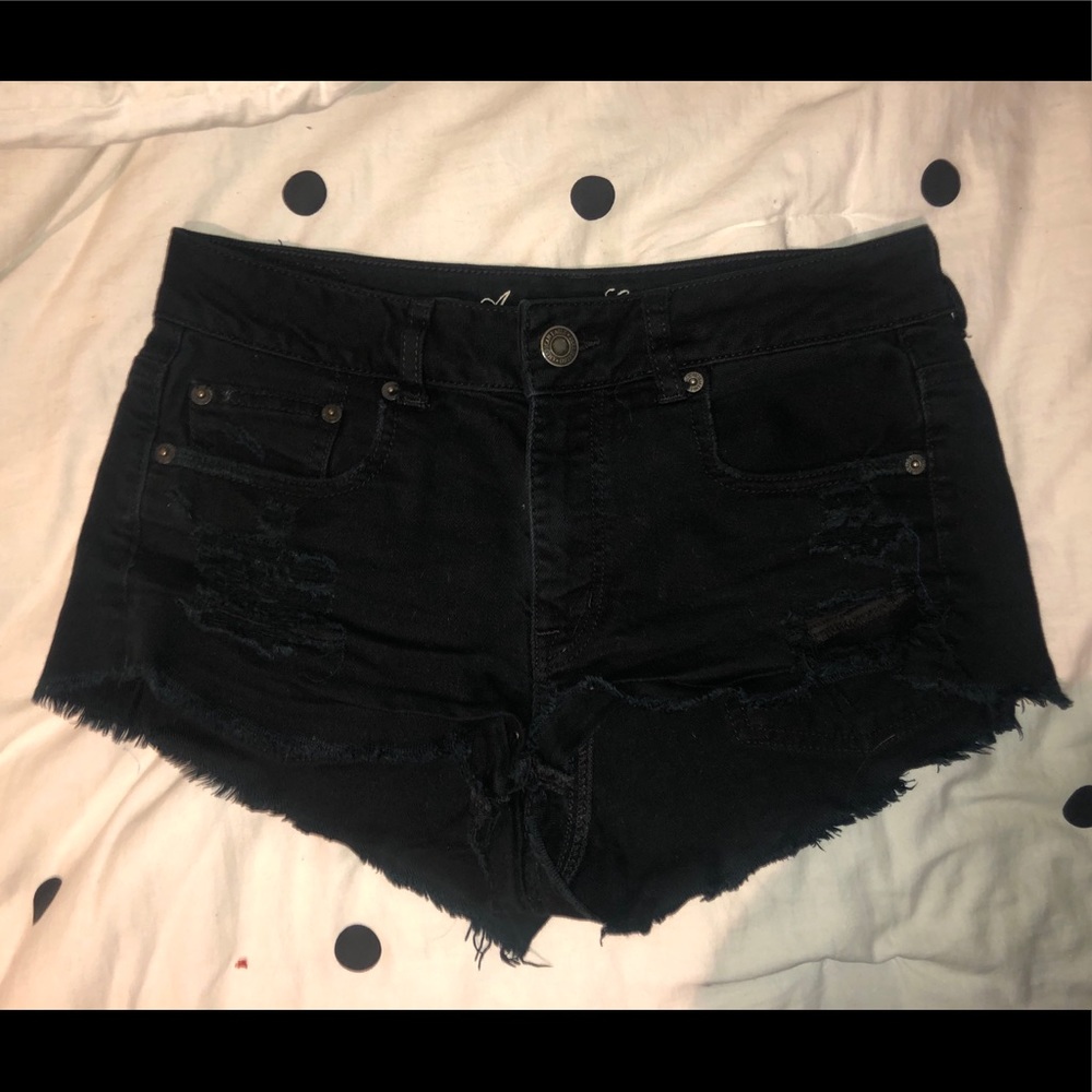 Black Denim Shorts American Eagle